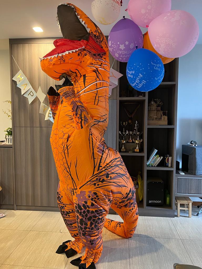 Dinosaur inflatable costume for parties, Hobbies & Toys, Toys & Games