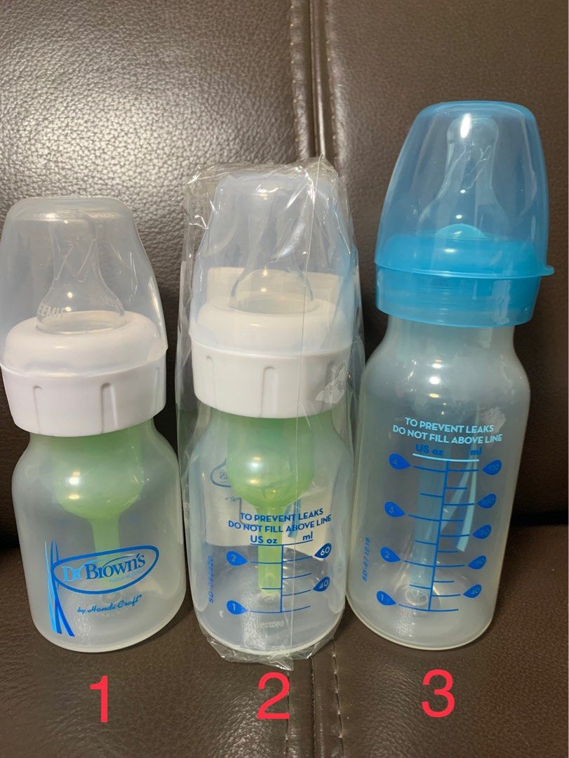 Dr Brown Anticolic Narrow Neck 60ml, 120ml bottles with Preemie and