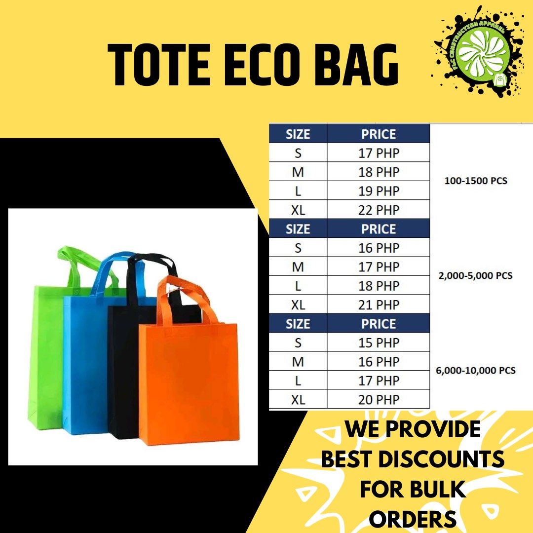 Eco bag size sales