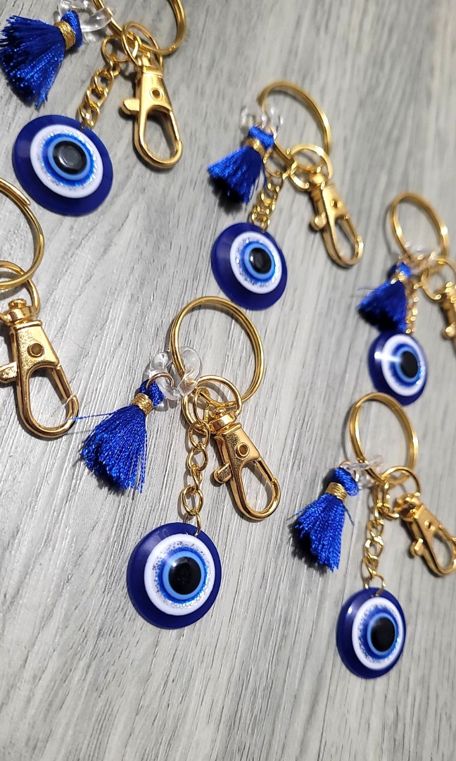 Evil Eye Keychain (2cm)  DIY Homemade, Hobbies & Toys, Stationery & Craft,  Handmade Craft on Carousell