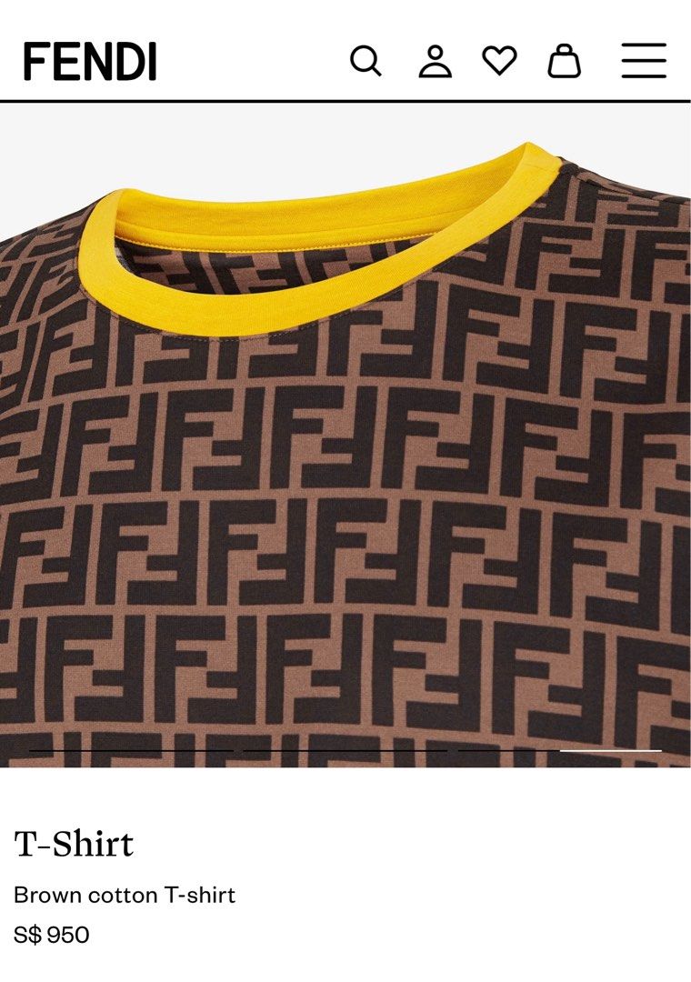Fendi t shirt yellow outlet