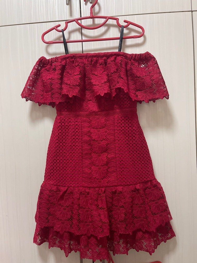 forever new red lace dress Forever New Midi Lace Dress With Frill Sleeve In Berry, $38 | Asos