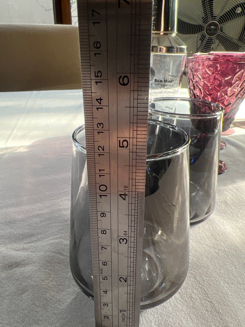 Water goblets or cocktail glasses (Category: Dinnerware & Cutlery) located in Paranaque City. Submitted by puttouse (Listing ID 1247308913, Image 3). Description: Set of 6. Grayish glass color 4.75” talk.