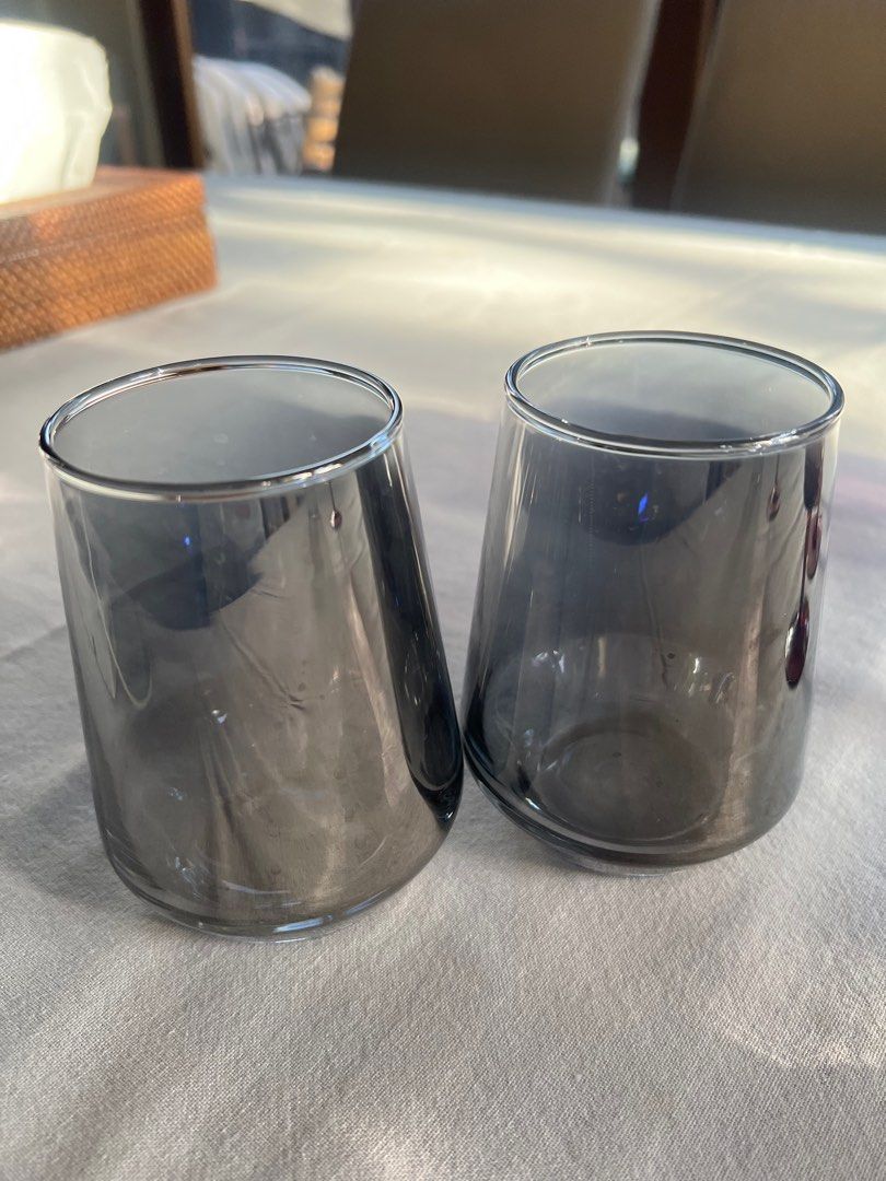 Water goblets or cocktail glasses (Category: Dinnerware & Cutlery) located in Paranaque City. Submitted by puttouse (Listing ID 1247308913, Image 2). Description: Set of 6. Grayish glass color 4.75” talk.