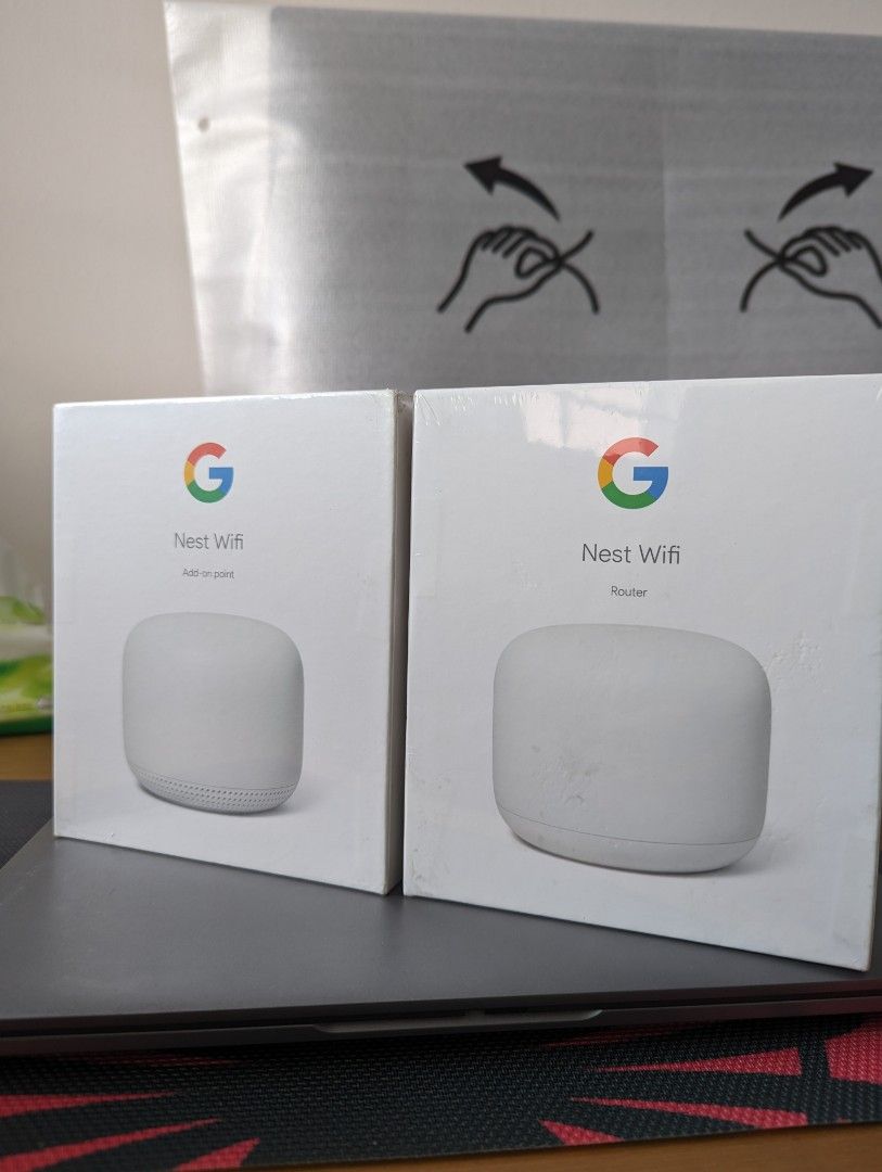 Google Nest Wifi Router and one Nest Point, Computers & Tech, Parts
