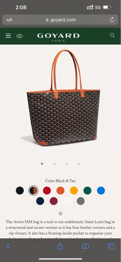 goyard shopping bag sizes