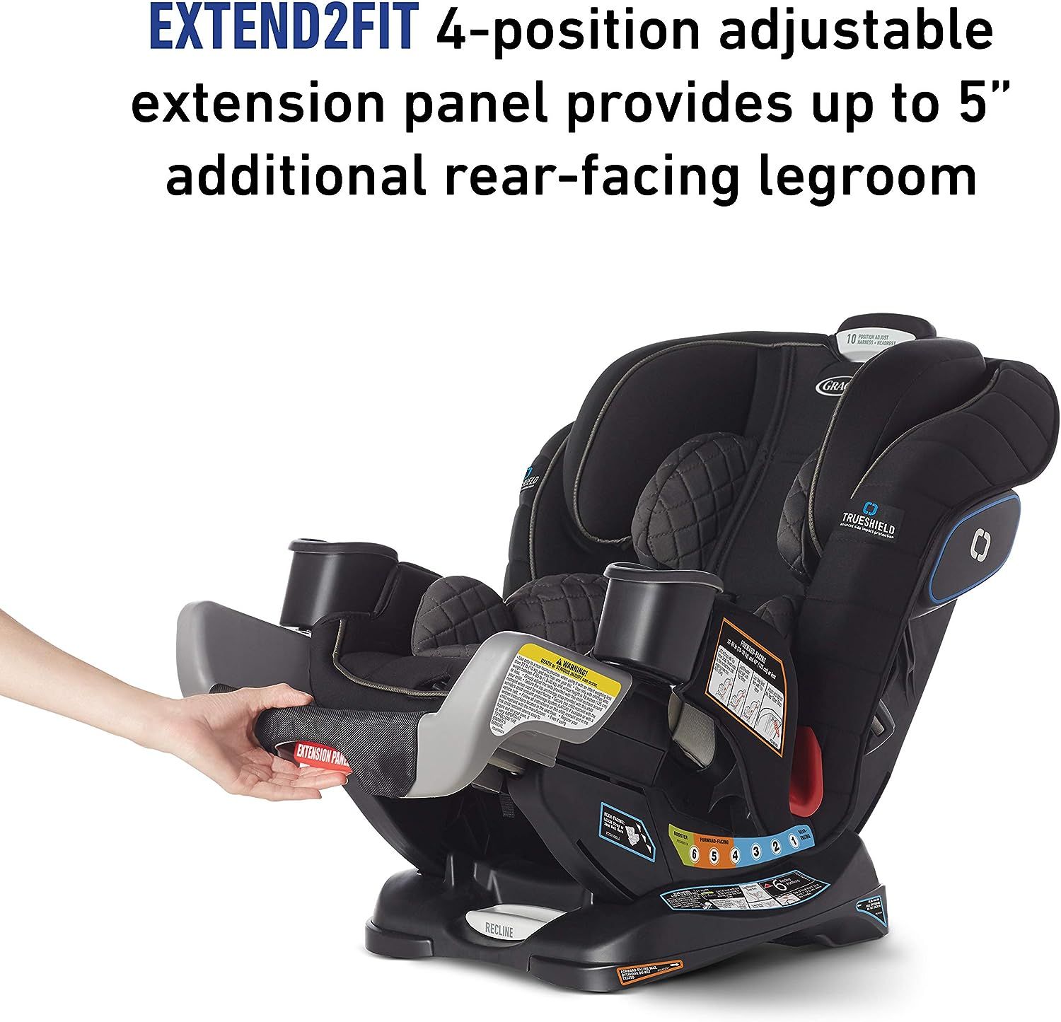 Graco Extend2Fit 3 in 1 Car Seat featuring TrueShield Technology Ion 1 pounds