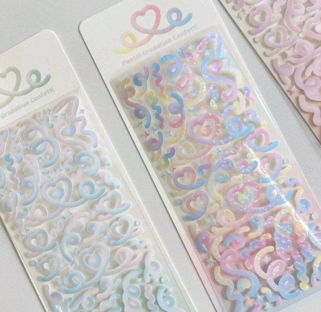 gradient pastel sticker sheets, Hobbies & Toys, Stationery & Craft, Art