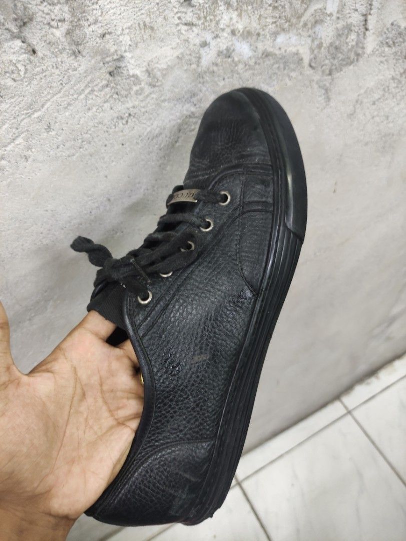 Gucci Men s Pebbled Nappa Leather Low top Trainer Sneakers Nero Men s Fashion Footwear Casual Shoes on Carousell