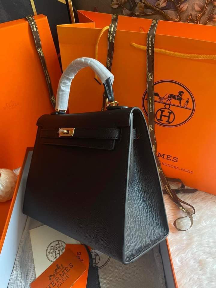 Hermes Kelly 25cm Togo Calfskin Bag Handstitched Palladium