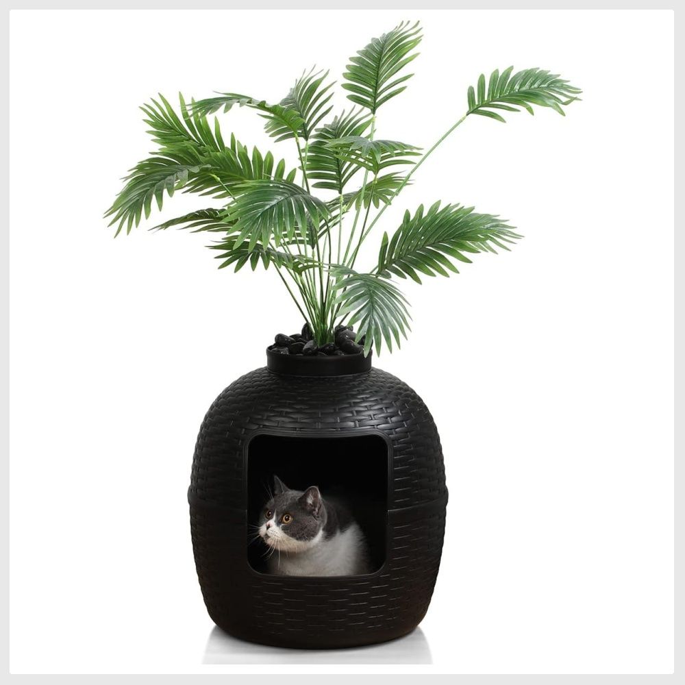 Fake plant cat deals litter box