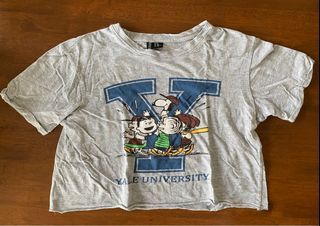 H&M Divided Snoopy Yale Crop Top