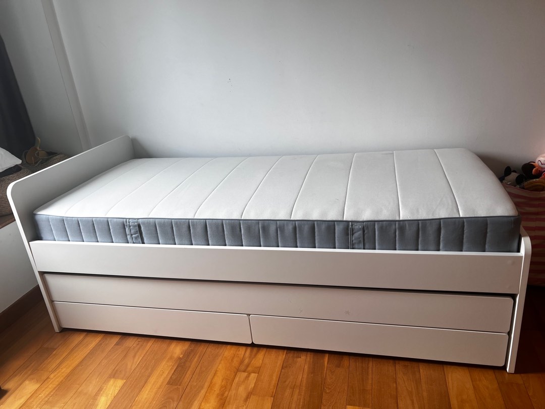 Ikea Bed Frame with under bed and storage, Furniture & Home Living