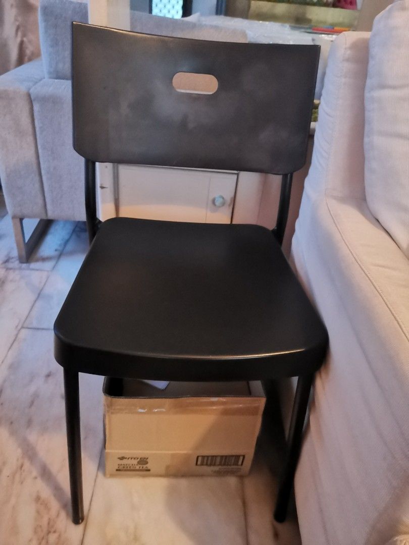 IKEA black plastic chair, Furniture & Home Living, Furniture, Chairs on