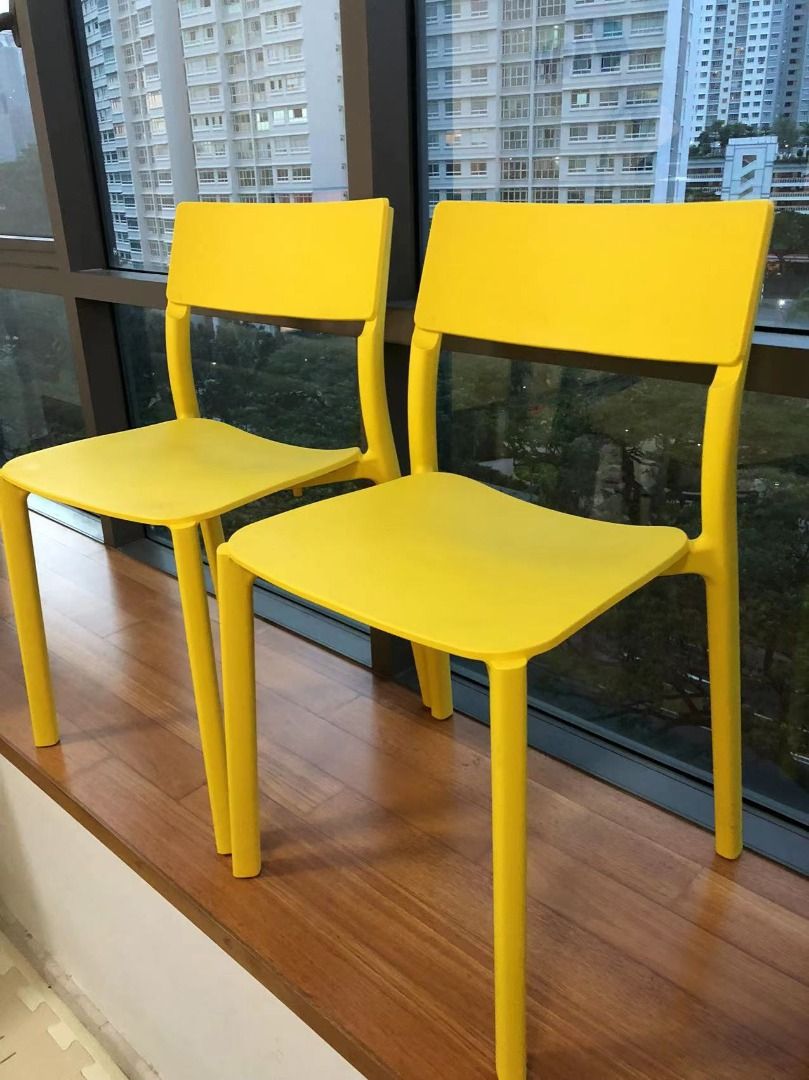 IKEA JANINGE Chair, yellow, Furniture & Home Living, Furniture