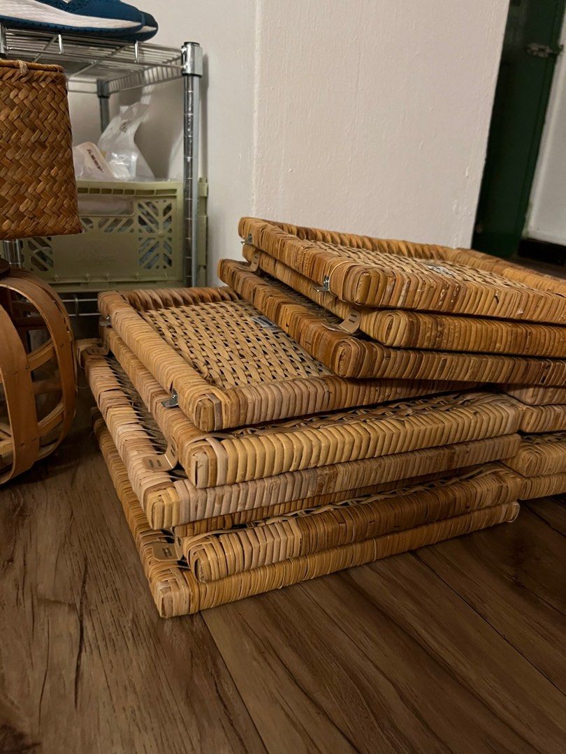 3x Ikea storage basket rattan , Furniture & Home Living, Home