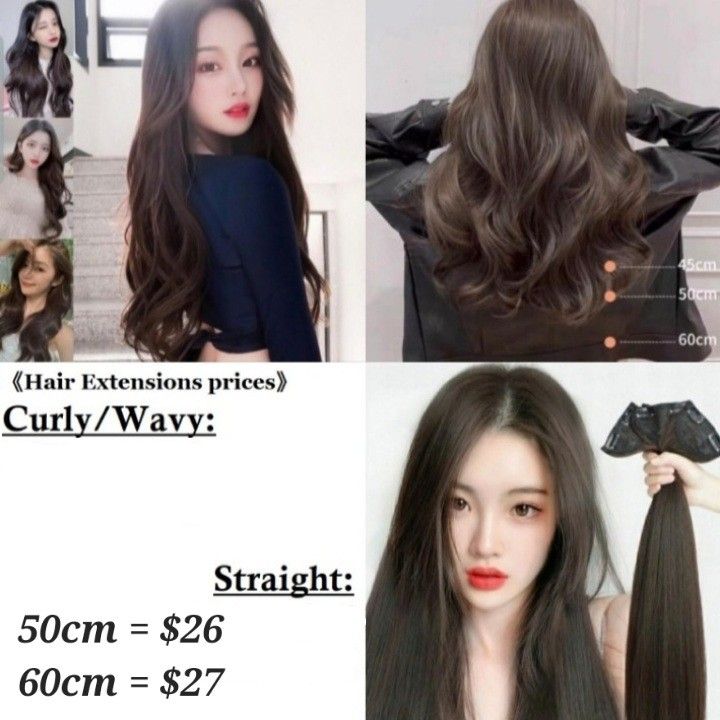 INSTOCKS WIGS Hair Extensions Clip On Wig Care Korean Style Different Colors Short Long Straight Wavy Curly Airy Bangs Fringe Side parting Boots