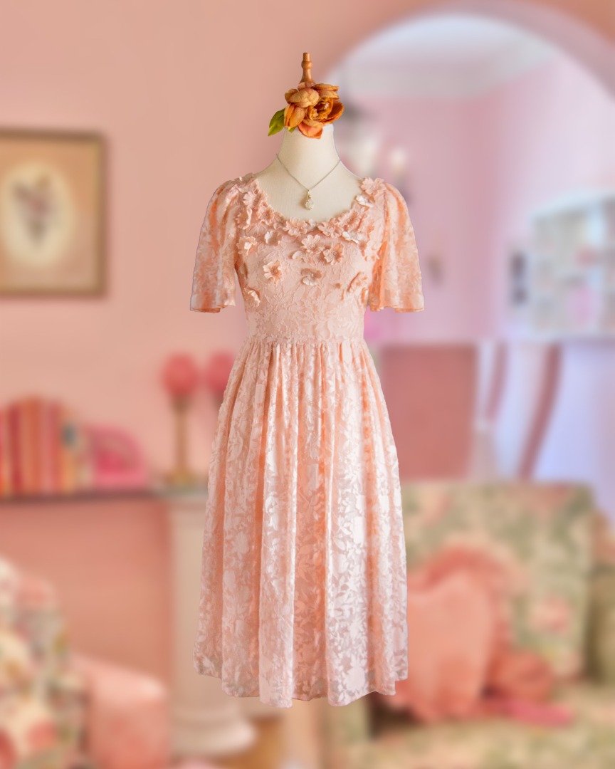 Dusty pink vintage dress clearance