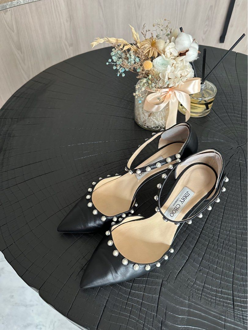 Jimmy Choo Leema 65 Beaded Nappa Pumps