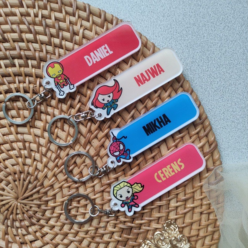 Childrens name keyring sales