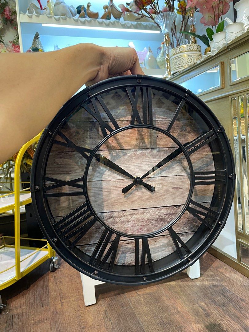 Large size industrial style wall clock, Furniture & Home Living, Home