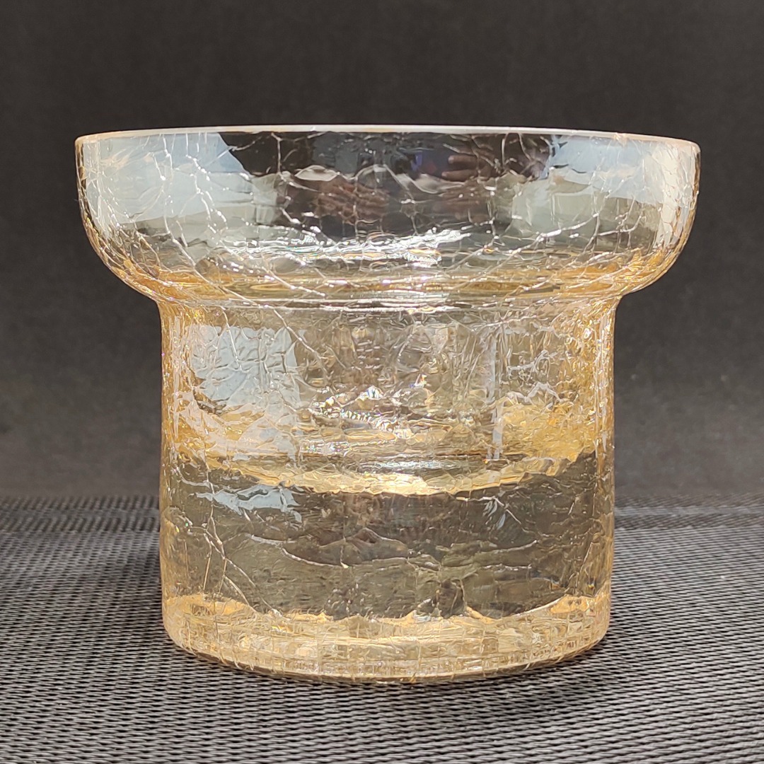 Light Marigold Cracked Glass Pillar and Votive Candle Holder on Carousell