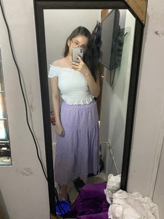 Lilac /lavander eyelet maxi skirt S to M