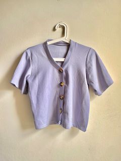 LILAC top cardigan knit / crop ungu