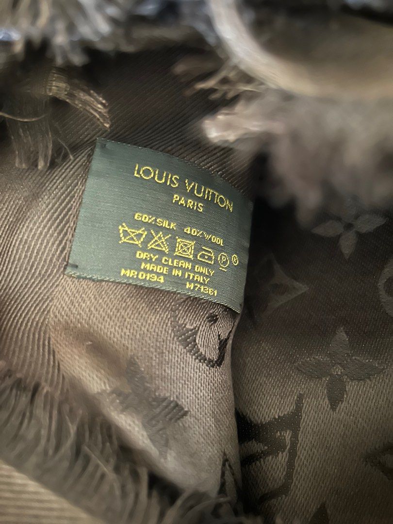 Louis Vuitton Wool Black and Silver Embroidered Jacquard Logomania