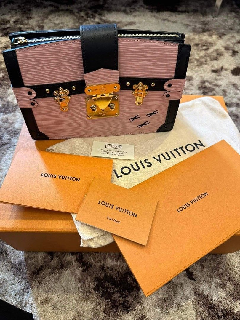 LOUIS VUITTON Epi Trunk Clutch Rose Ballerine, Luxury, Bags & Wallets on  Carousell