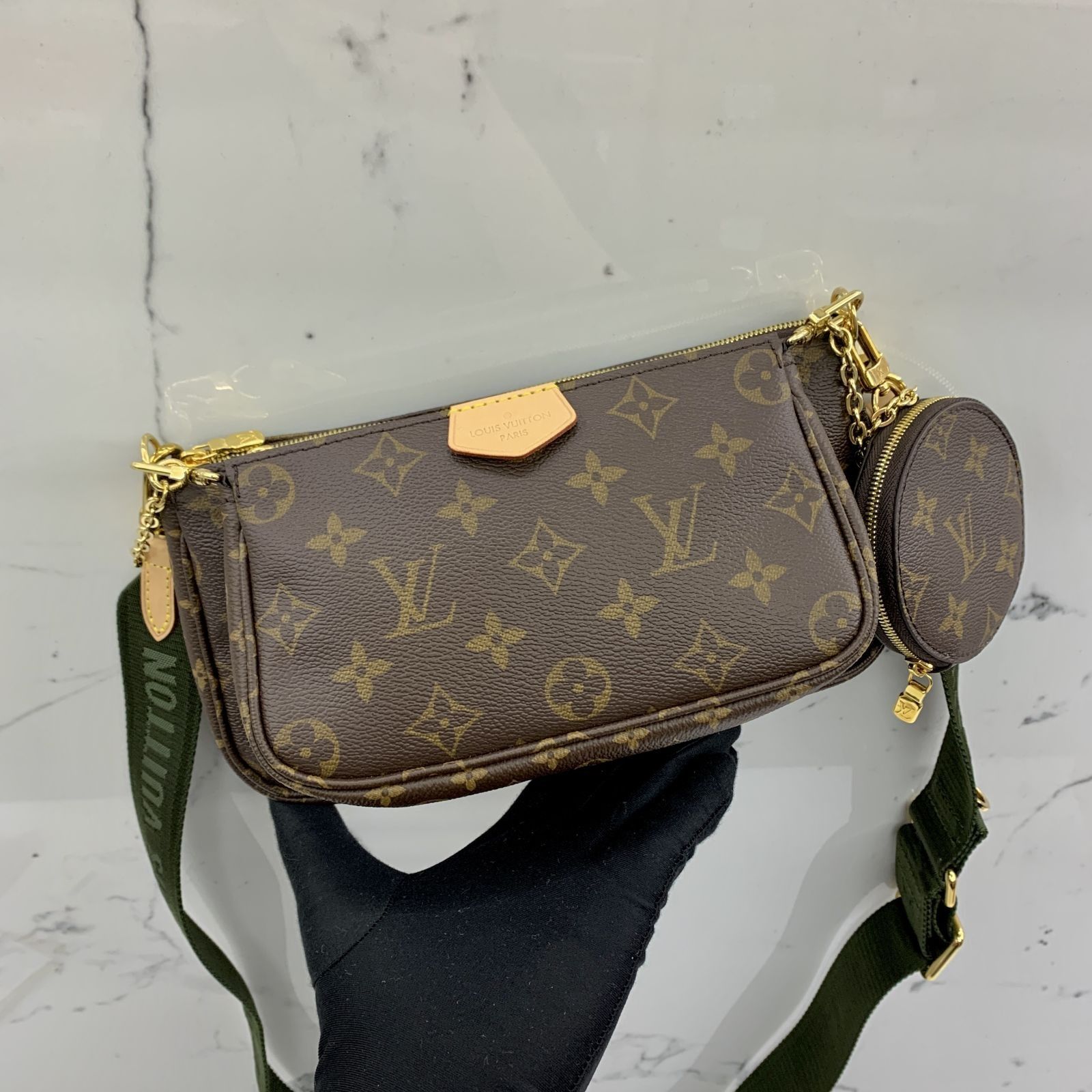 LOUIS VUITTON M44813 MONOGRAM BROWN LEATHER MULTI POCHETTE SHOULDER BAG  237022996 WE, Luxury, Bags & Wallets on Carousell