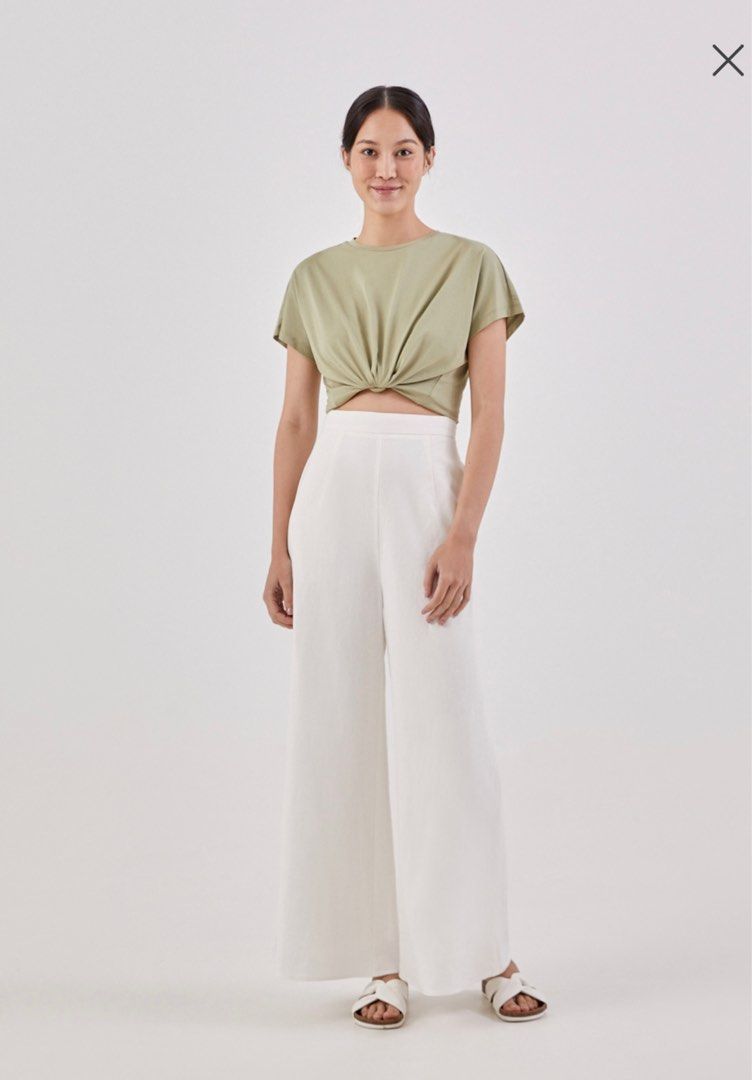White palazzo trousers store