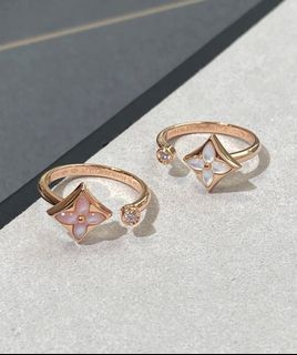 Louis Vuitton Color Blossom Mini Star Ring, Pink Gold, Pink Mother-of-Pearl and Diamond. Size 52