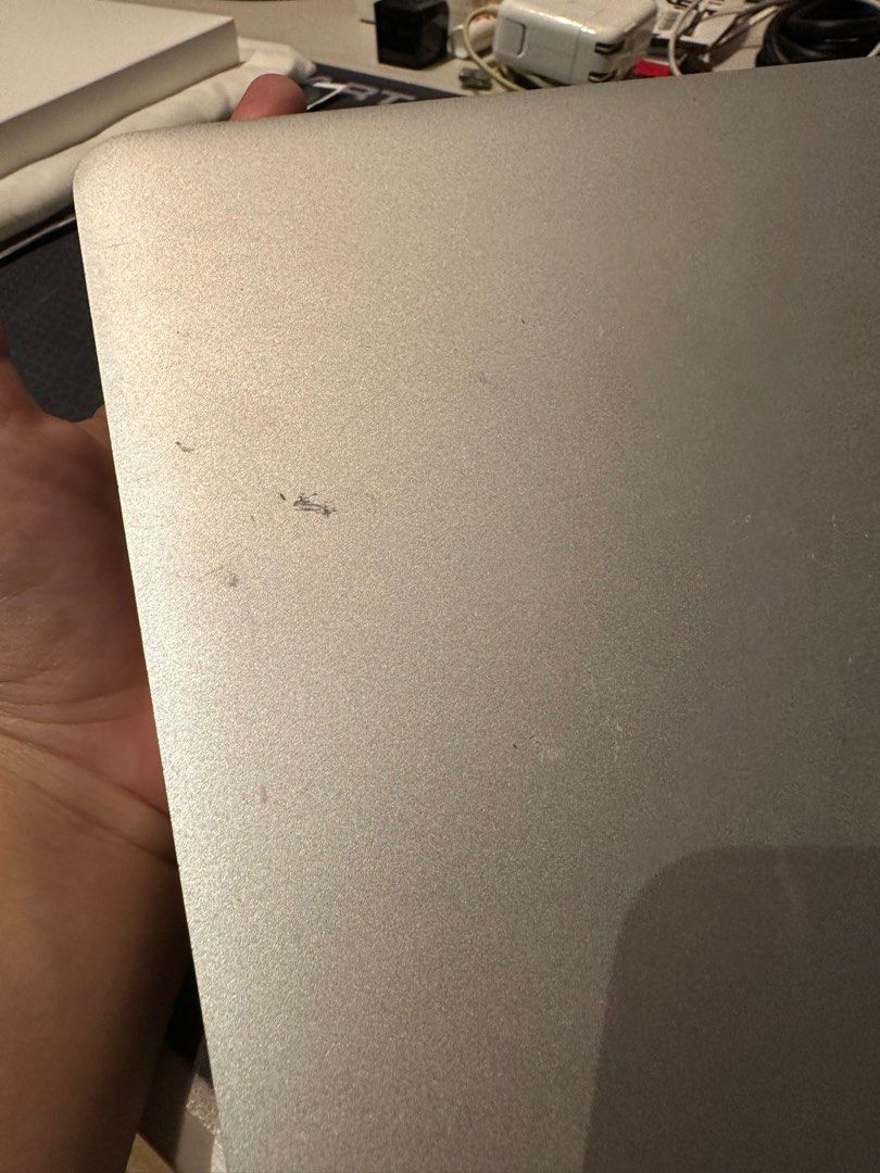 Macbook Air 13 inch 2015 / 128 GB (Category: Laptops & Notebooks) located in Pasig City. Submitted by soph__ (Listing ID 1247283771, Image 2). Description: - 1.6 GHz Dual Core Intel Core i5 - 128GB - MacOS Big Sur Has Flaws (Pics posted) - Black spots on camera but person can still visible on the screen. - scratches on the top part of the laptop - minor scratches along the sides - original charger is working & included * note : charger cord has y