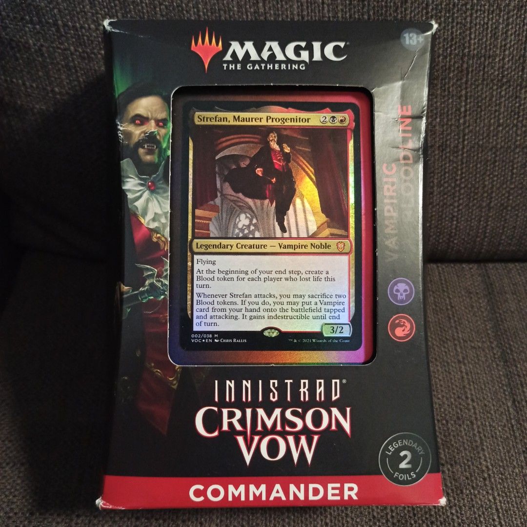 Magic: The Gathering Innistrad: Crimson Vow Commander Deck Vampiric Bloodline MTG EDH Precon, Hobbies & Toys, Toys & Games on Carousell Magic: The Gathering Innistrad: Crimson Vow Commander Deck Vampiric Bloodline MTG EDH Precon, Hobbies & Toys, Toys & Games on Carousell