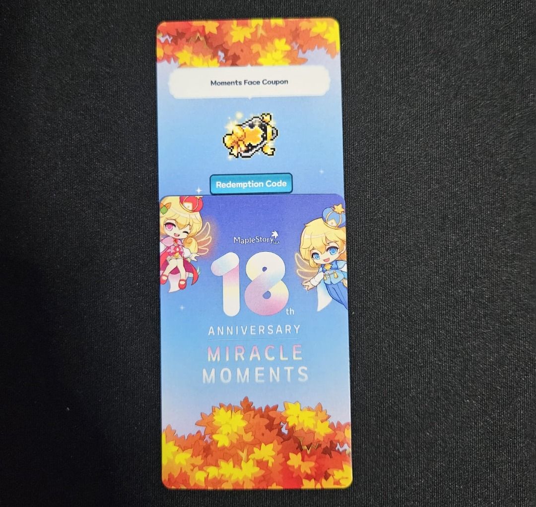 MapleSEA MapleStory 18th Anniversary Moments Face Coupon, Video Gaming, Gaming Accessories, In