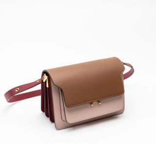 Marni Trunk Medium Calfskin Leather pink brown red