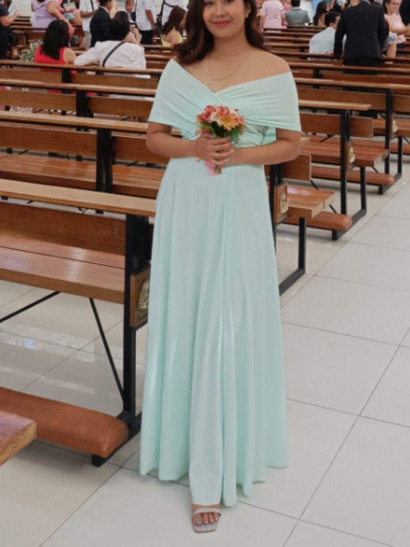 slim fit dress slacks Convertible Infinity Dress with Pockets Regular Plus size Wedding Brid –  KMbridal.com main image 1