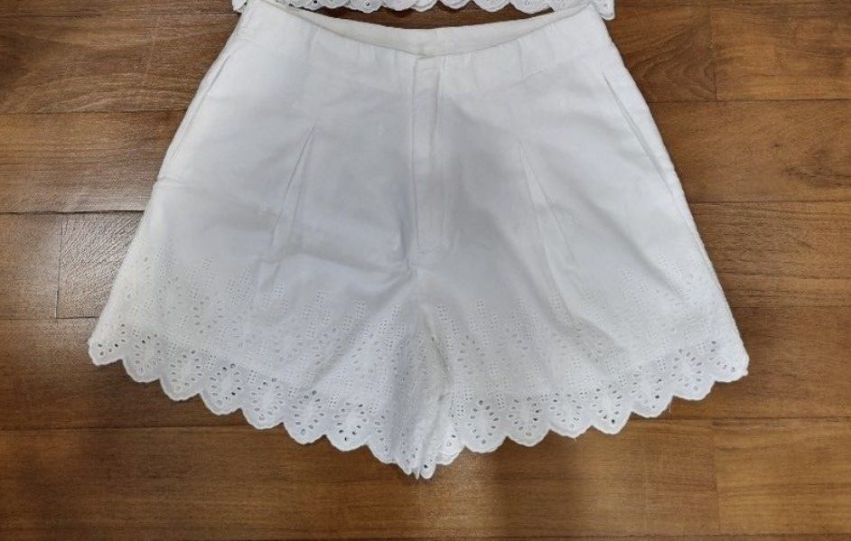 White cheap broderie shorts