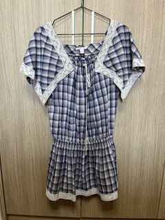 MNG checkered babydoll dress