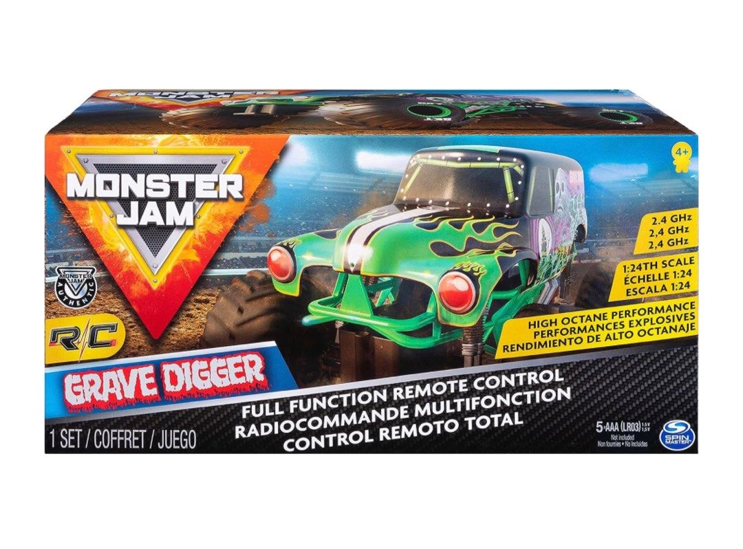 Monster Jam 1 24 RC Monster Truck Megalodon Grave Digger Mutt Dalmatian Carousell