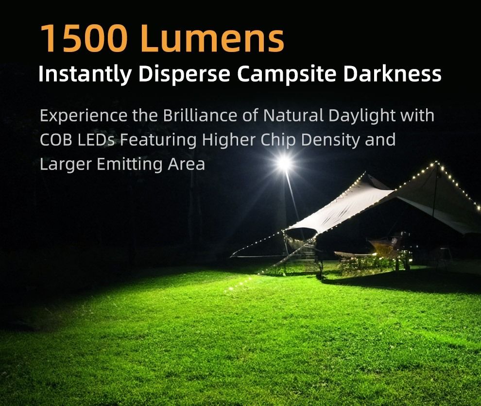MPower} Klarus WL3 USB 充電1500流明LED Camping Light Working Lamp