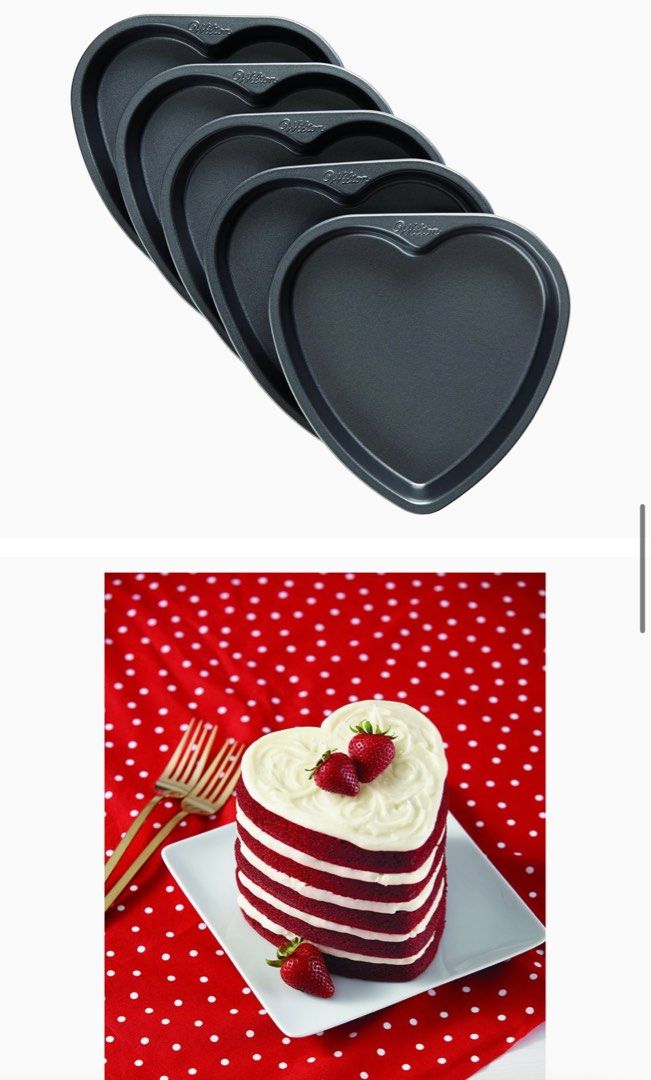 Amazon.com: eoocvt 4pcs Aluminium Heart Shaped Cake Pan Set Tin Muffin  Chocolate Mold Baking with Removable Bottom - 5