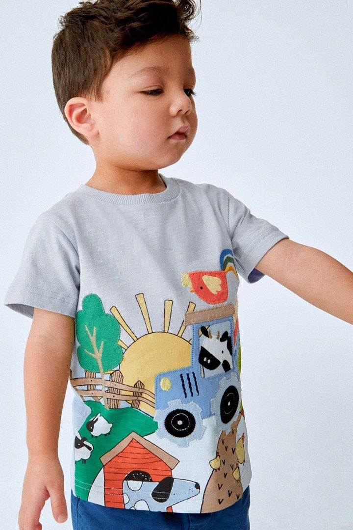 Sale Next UK Blue Farm T shirt Babies Kids Babies Kids