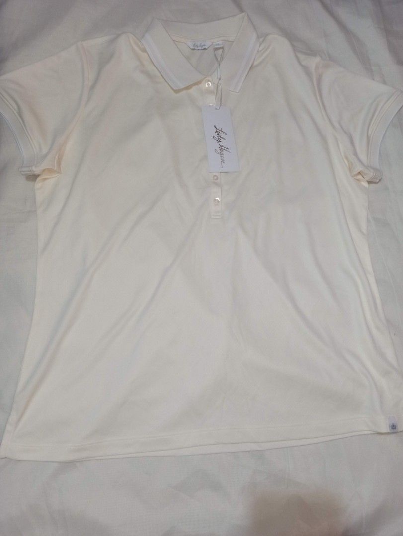 Original Lady Hagen Cream Off White Polo Shirt Size L XL Women s