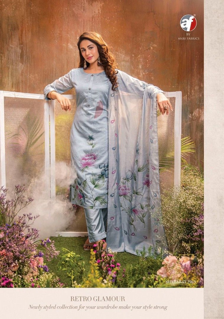 Partywear Salwar Kameez Dress 3 Piece Set Kurti Pant Dupatta Set
