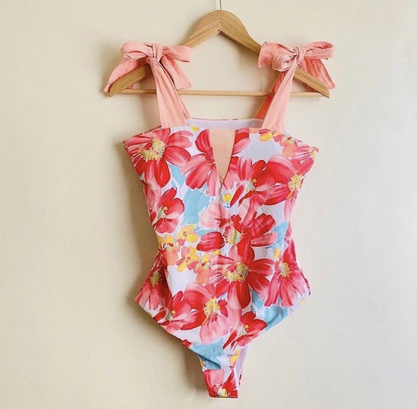 Pink Dainty One Piece Body Suit/Bikini on Carousell
