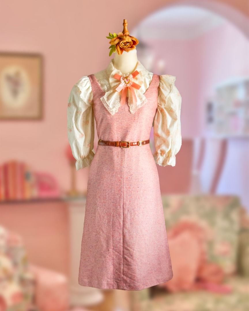 pink dress elegant barbie dress Jill Stuart woven pink dress