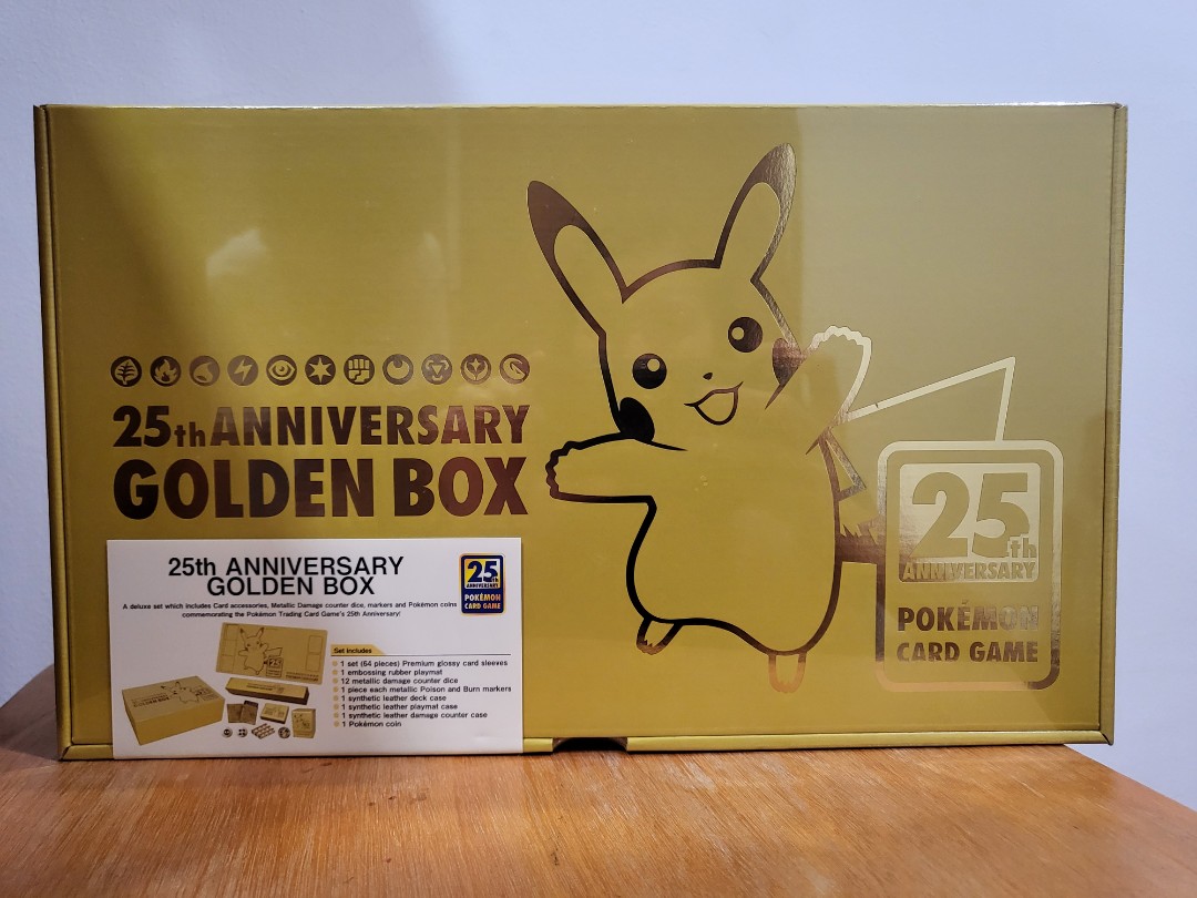 Pokemon Japan 25th Anniversary Golden Box Playmat & Case - Card Game TCG  NEW