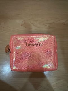 [PRELOVED] Benefit cosmetics make-up toiletries pink/iridescent mini pouch